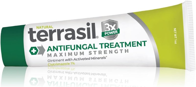 Terrasil كريم كلوتريمازول المضاد للفطريات، تخفيف لعدوى الخميرة الفطرية، حكة الفخذ، قدم الرياضي، السعفة للرجال والنساء، علاج مثبت سريرياً لفطريات الجلد. مؤهل لـ FSA-HSA (1 أونصة) - Image 1